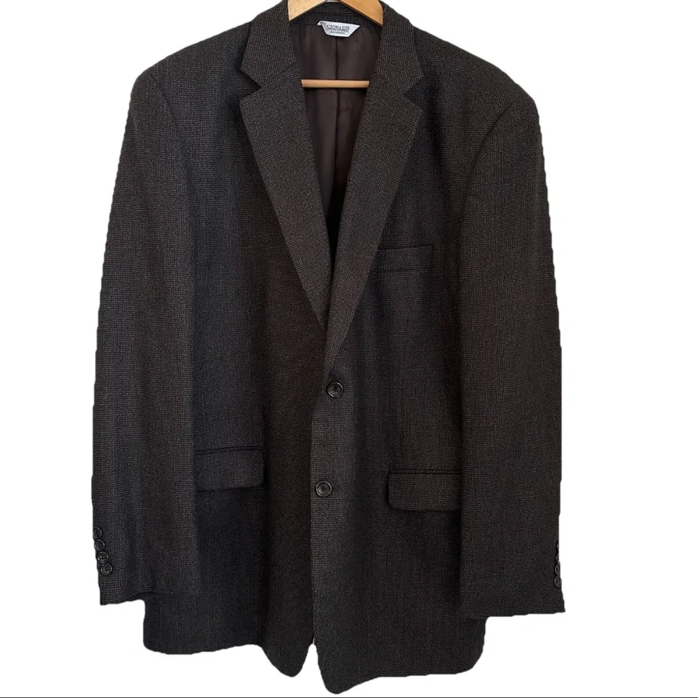 Vintage Joseph‎ & Feiss 46L Lambswool Sports Coat Brown Grey 2-Button Men’s Wool